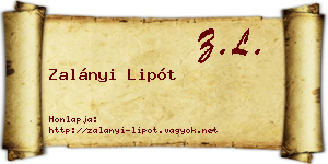 Zalányi Lipót névjegykártya
